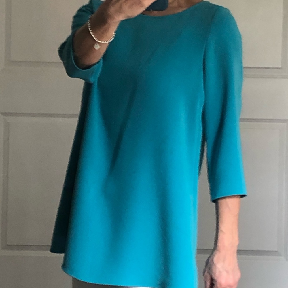 Turquoise Blue Tunic Blouse Top